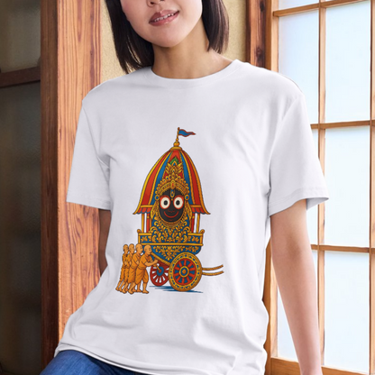 Rath Yatra Glory Unisex Oversized T-Shirt– Colorful Chariot Festival Design | Indian Spiritual T-Shirt- Standard T-Shirt